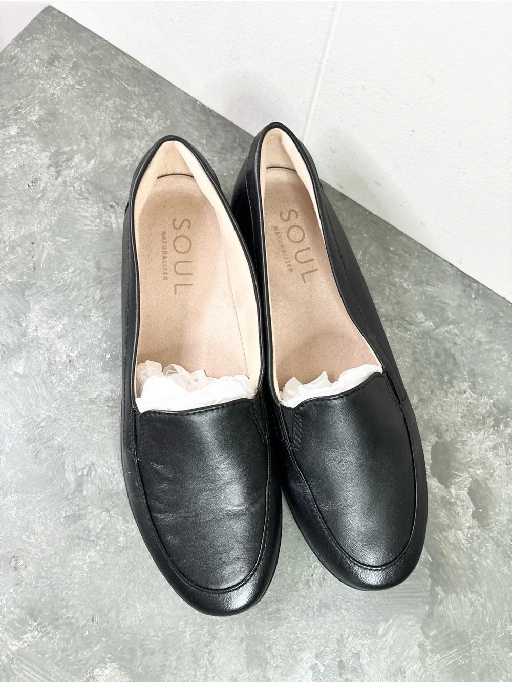 SOUL Naturalizer Kacy Women's Flats black leather size 9 comfort loafer